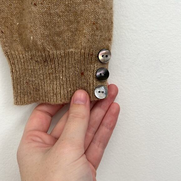 Brodie Cashmere Neutral Speckled Roll Neck Turtleneck Sweater Luxury Soft Large - Picture 10 of 13